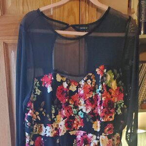 Torrid Floral and Mesh Dress